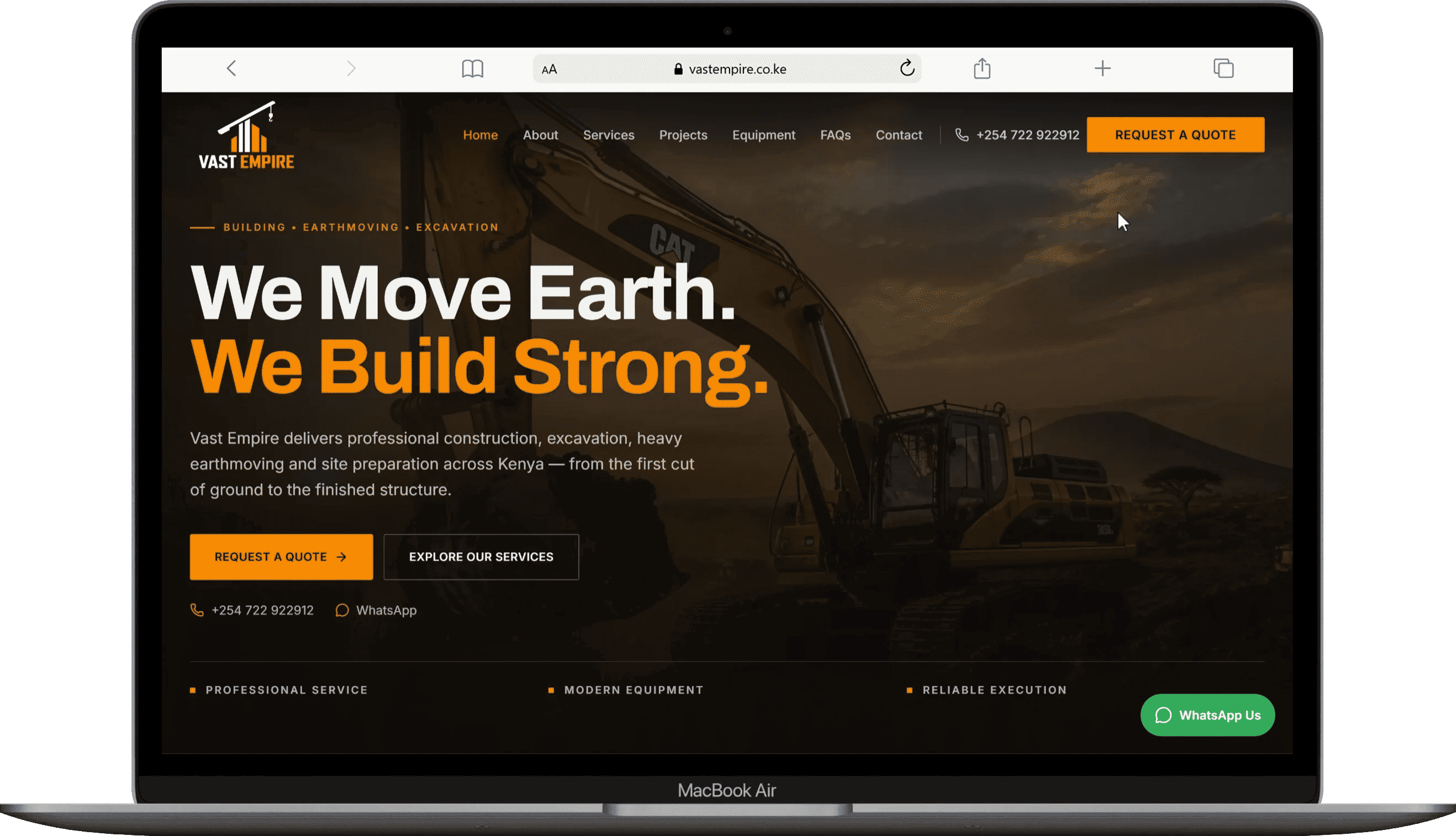 Vast Empire | Construction Company Website