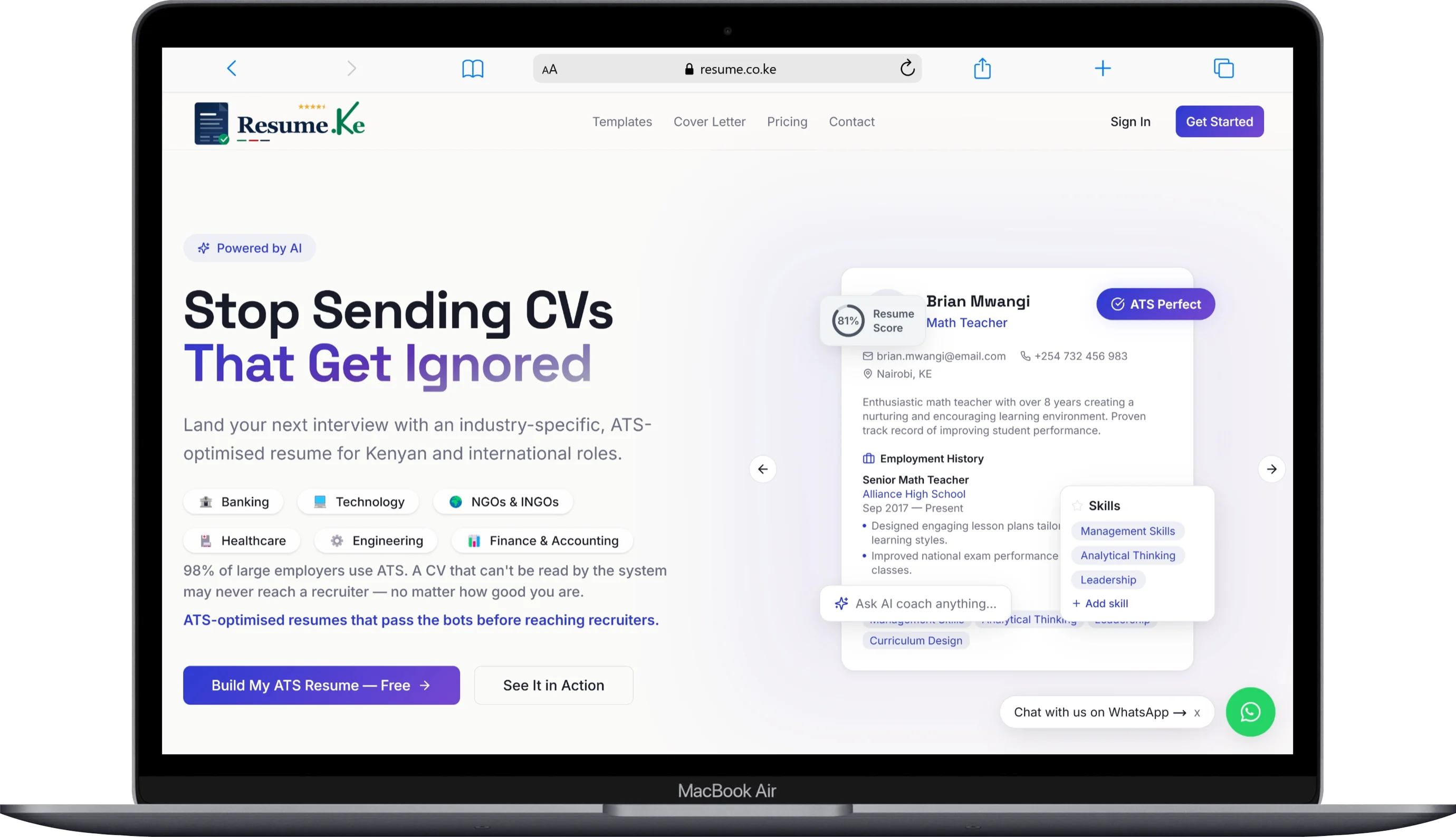 Resume Ke websites | Resume generator website | AI-Based Website