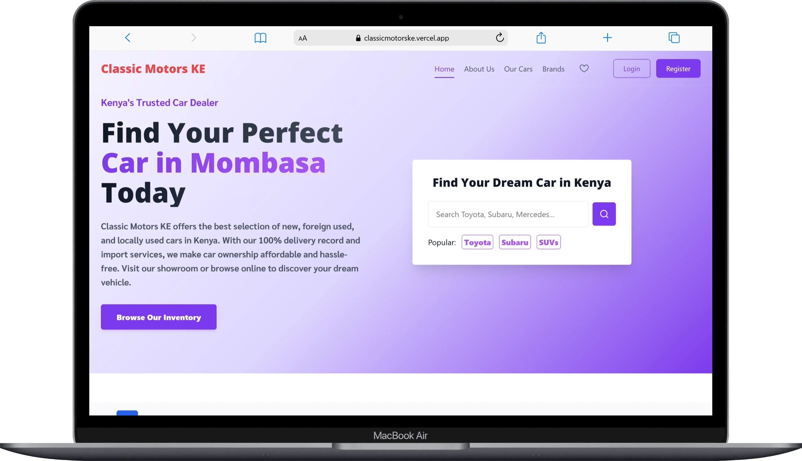 Classic Motors Kenya | Car Dealer Website