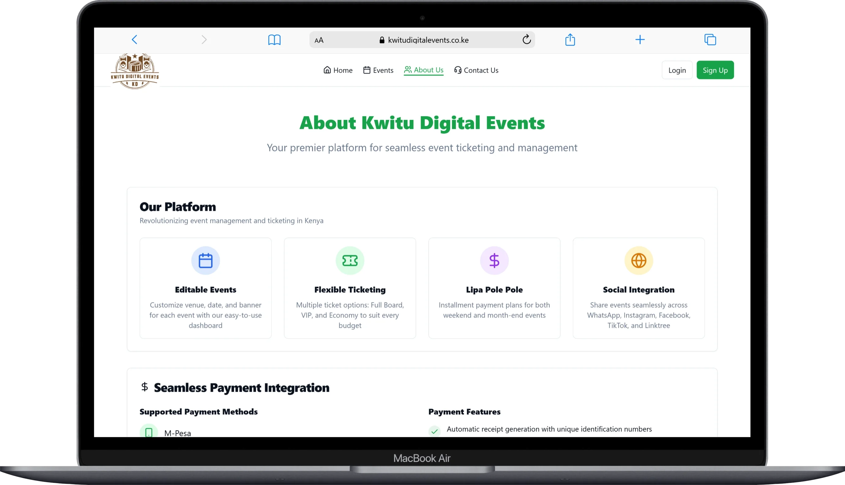 Kwitu Digital Events | Events Website